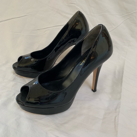 Cole Haan patent leather peep-toe stiletto heels - Picture 2 of 7